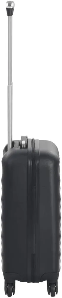 vidaXL Durable Hardcase Trolley in Black ABS Material- Lightweight with Internal Tensioning Straps and 360-Degree Castors