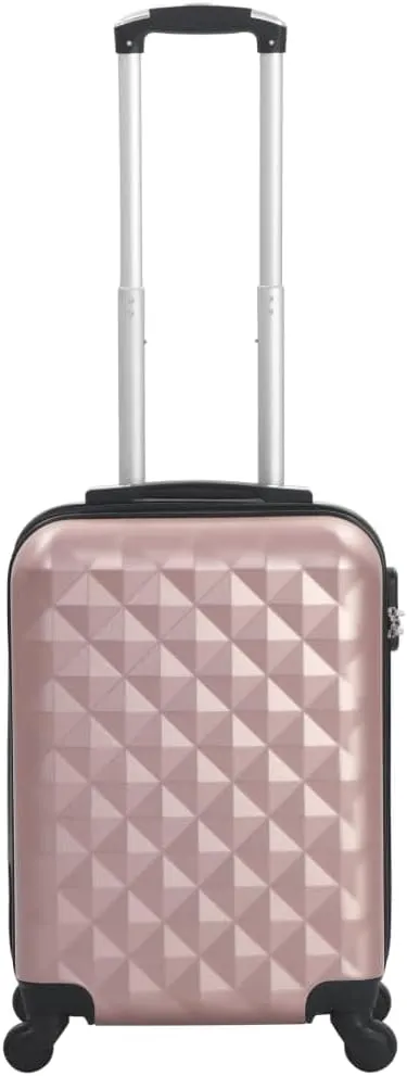 vidaXL Hardcase Trolley with Security Locks, ABS Shell, 360-Degree Castors, Internal Tensioning Straps, 21.7" x 14.2" x 8.7" Dimensions, Rose Gold