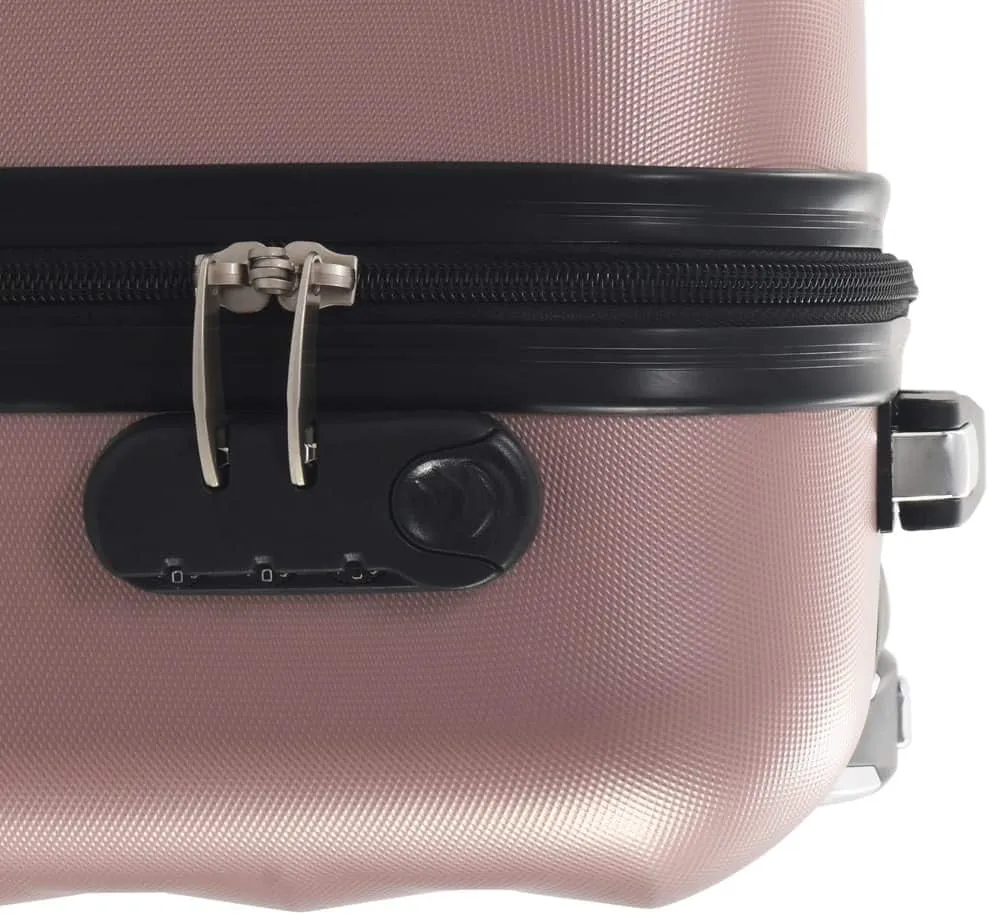 vidaXL Hardcase Trolley with Security Locks, ABS Shell, 360-Degree Castors, Internal Tensioning Straps, 21.7" x 14.2" x 8.7" Dimensions, Rose Gold