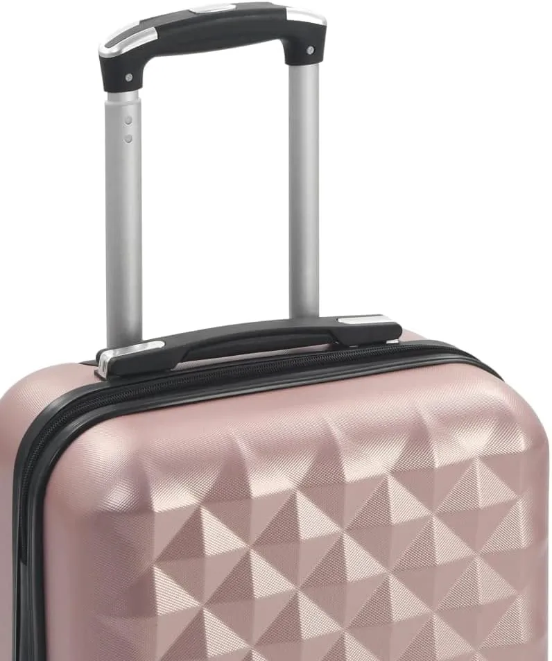 vidaXL Hardcase Trolley with Security Locks, ABS Shell, 360-Degree Castors, Internal Tensioning Straps, 21.7" x 14.2" x 8.7" Dimensions, Rose Gold