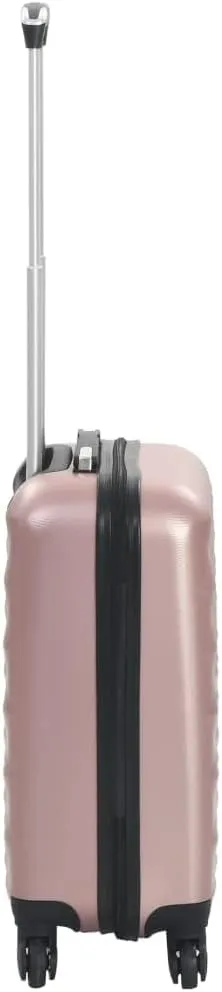 vidaXL Hardcase Trolley with Security Locks, ABS Shell, 360-Degree Castors, Internal Tensioning Straps, 21.7" x 14.2" x 8.7" Dimensions, Rose Gold