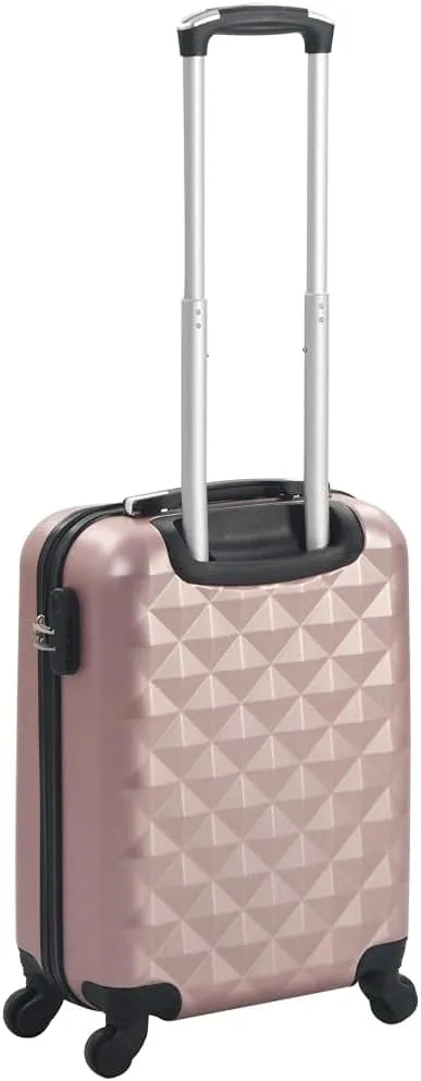 vidaXL Hardcase Trolley with Security Locks, ABS Shell, 360-Degree Castors, Internal Tensioning Straps, 21.7" x 14.2" x 8.7" Dimensions, Rose Gold