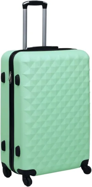 vidaXL Trolley Suitcase - Mint Green, Lightweight, ABS Hard Shell with Security Lock and Four 360-Degree Castors