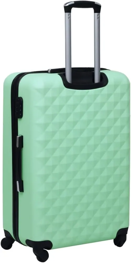 vidaXL Trolley Suitcase - Mint Green, Lightweight, ABS Hard Shell with Security Lock and Four 360-Degree Castors