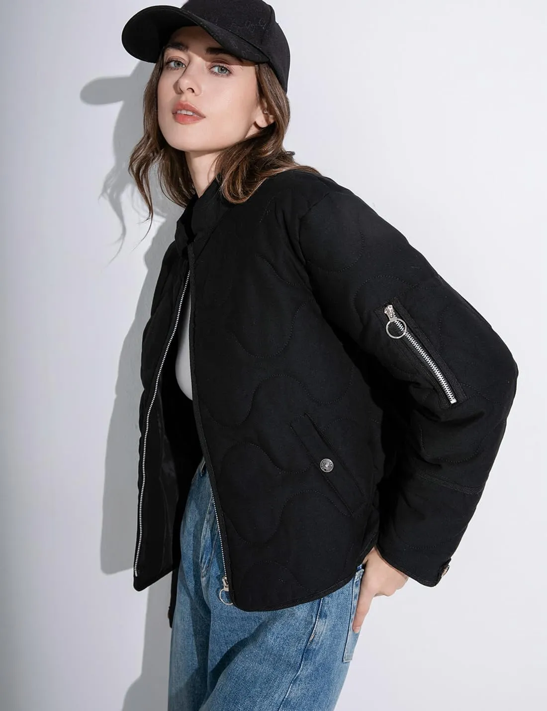 VIEWON Women's Quilted Puffer Winter Lightweight Jacket Short Warm zip up Button Down Coat with Pockets