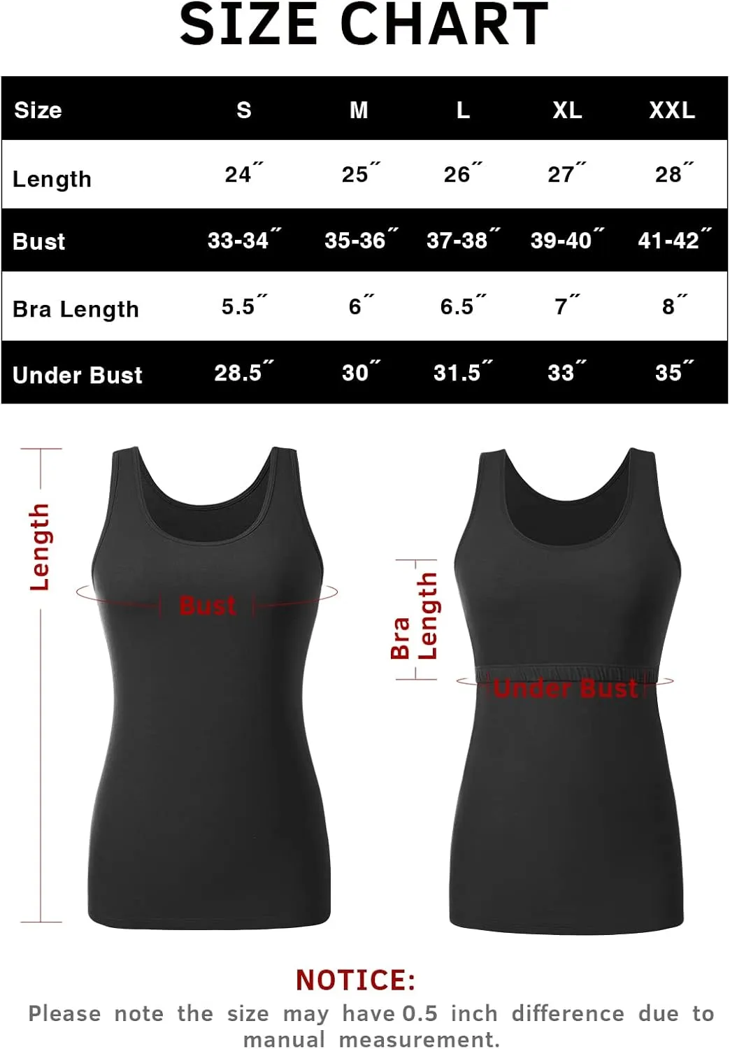 Vislivin Cotton Tank Tops with Shelf Bra for Women Stretch Tanks Wide Strap Undershirts