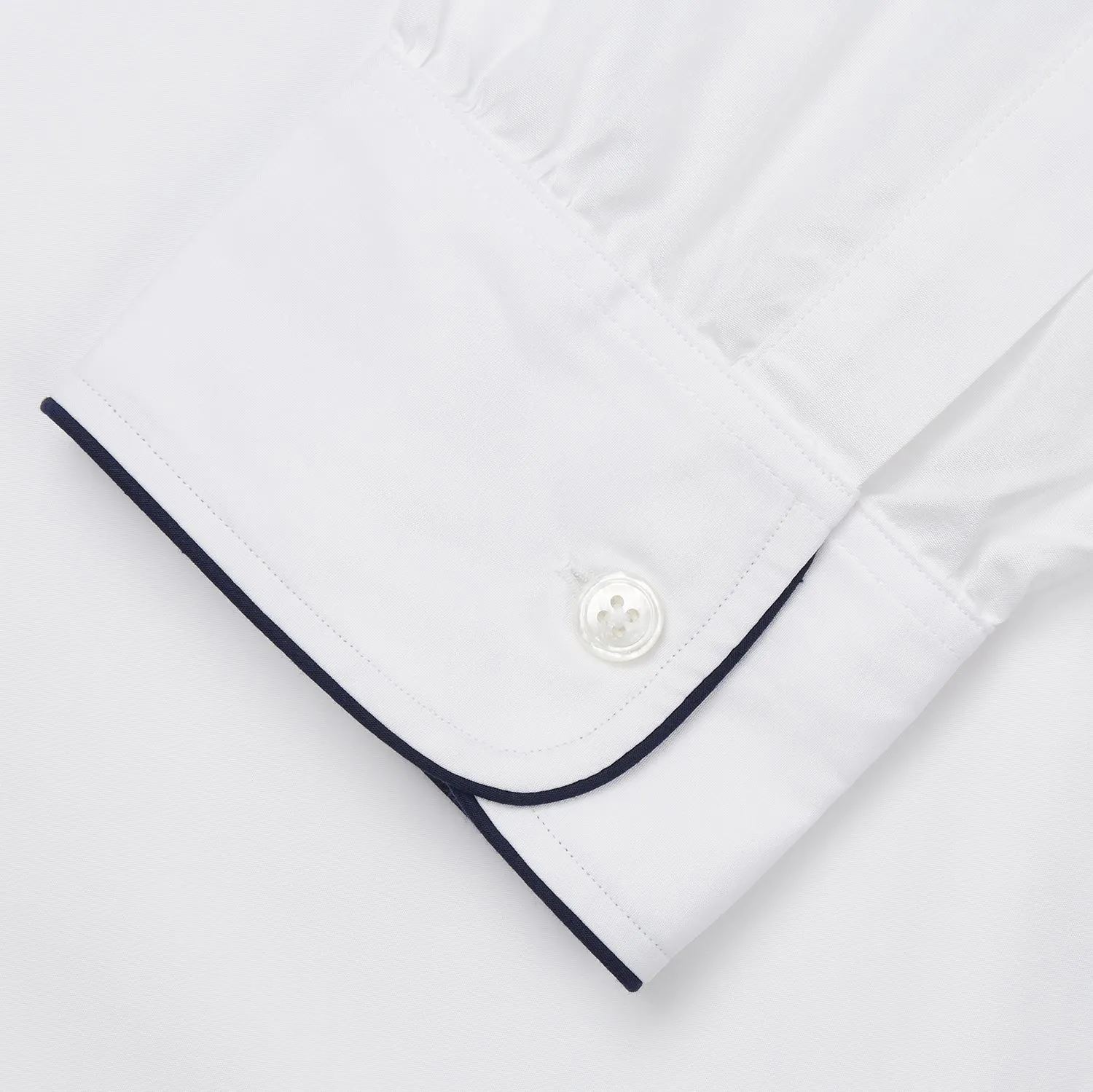 White Piped Cotton Nightshirt