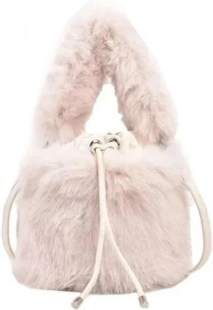 Women's Bucket Bags Sweet Soft Plush Ladies Shoulder Bag Simple Winter Female Handbags For Women
