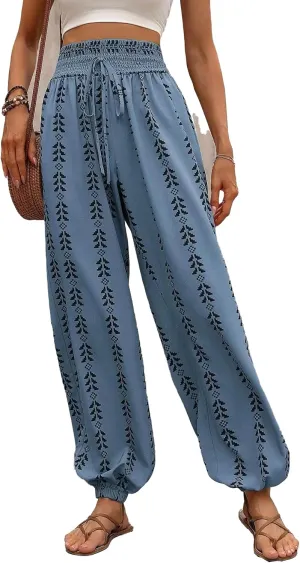 Women's Casual Harem Pants High Waist Loose Baggy Boho Palazzo Hippie Yoga Trouser