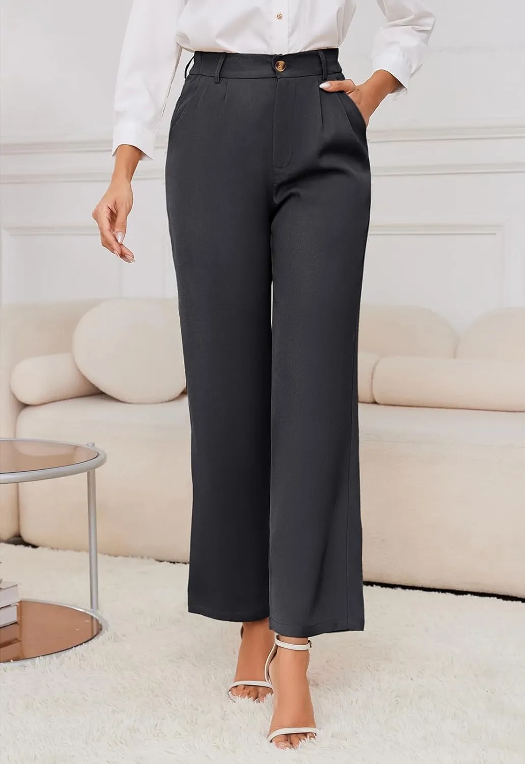 Women's Casual Wide Leg Pants Women Business Casual Pants Dress Pants Work Trousers for Women