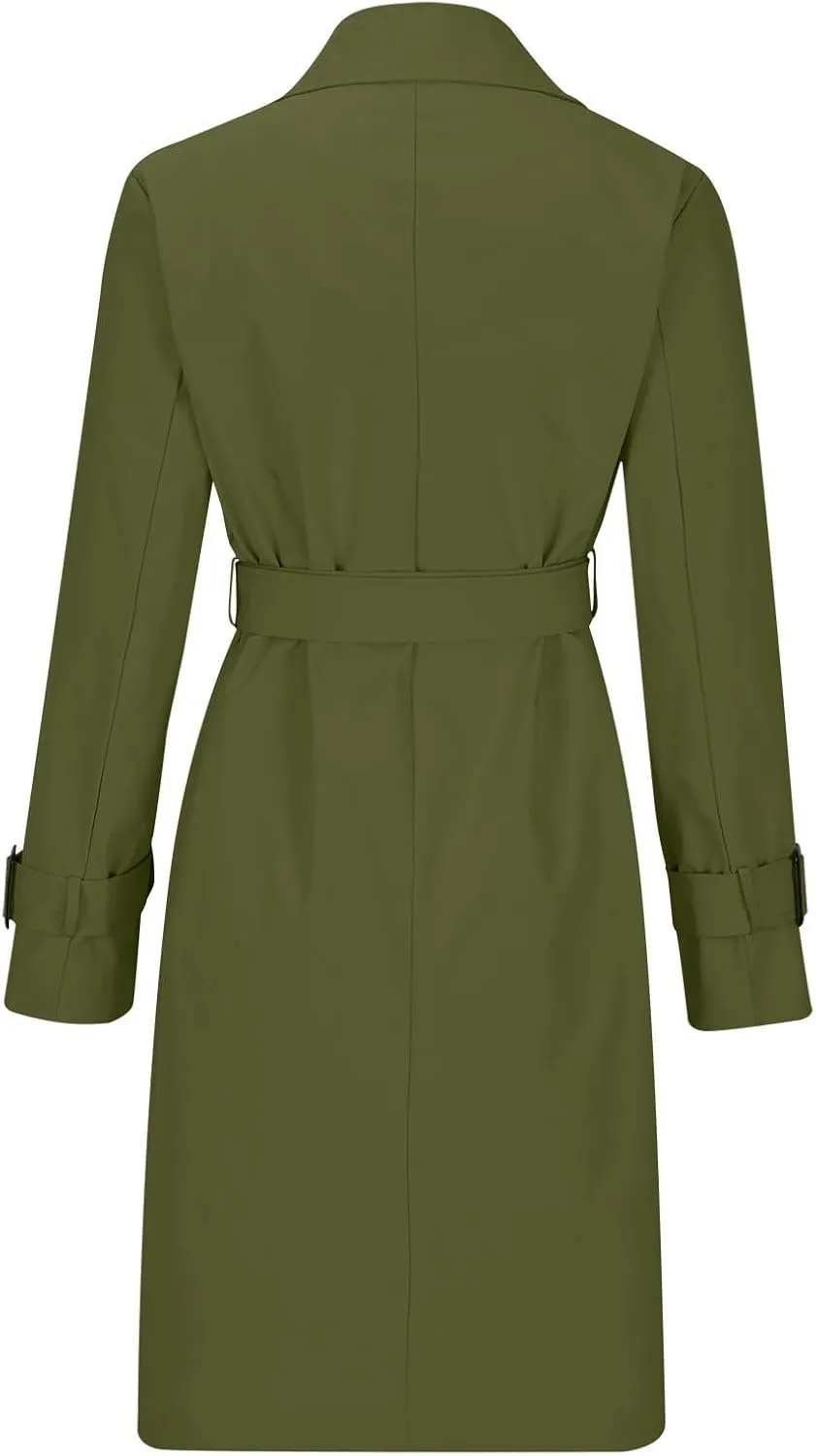 Women's Fashion Autumn Winter Solid Color Double Breasted Trench Coat Trendy Coats