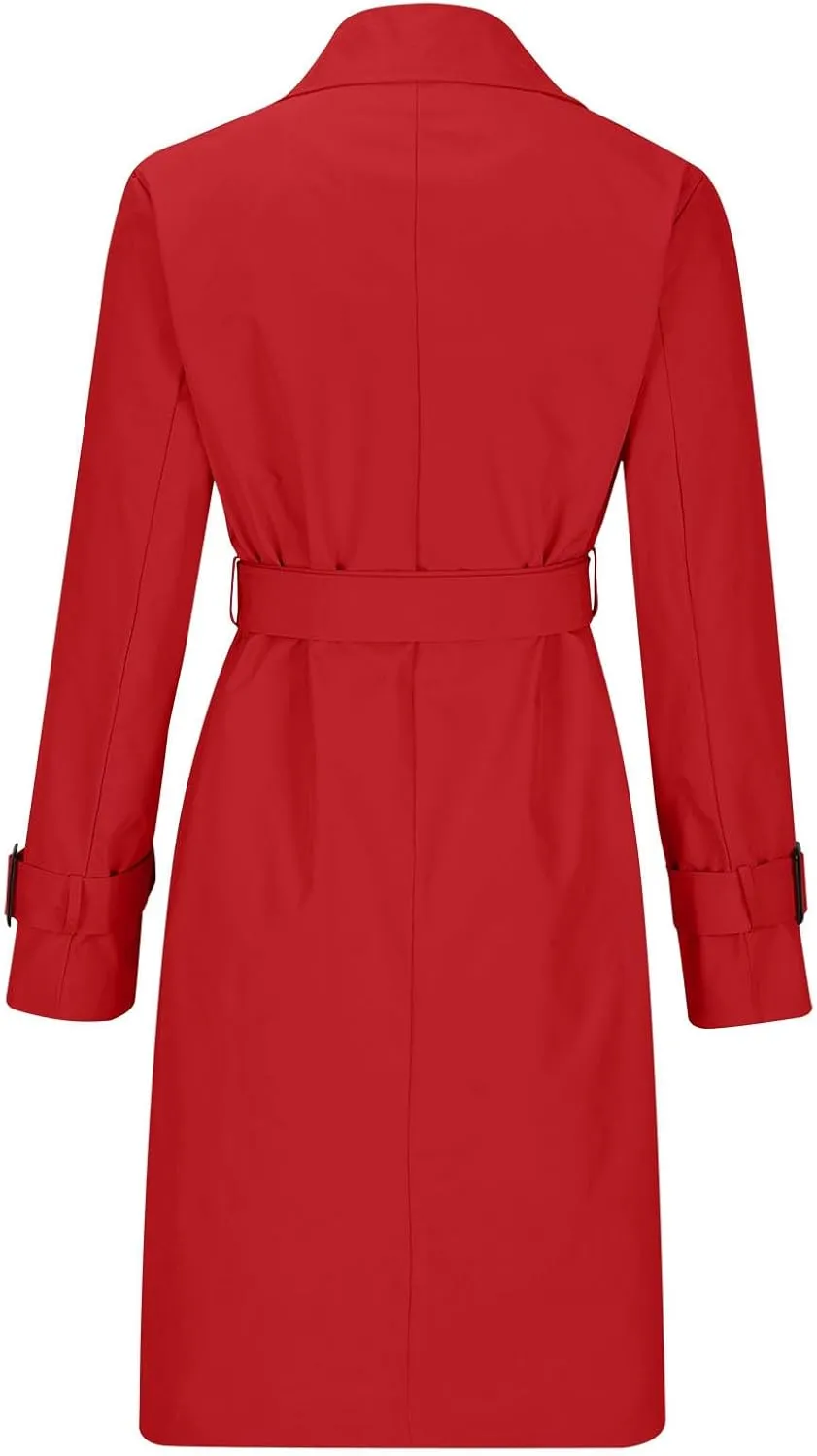 Women's Fashion Autumn Winter Solid Color Double Breasted Trench Coat Trendy Coats