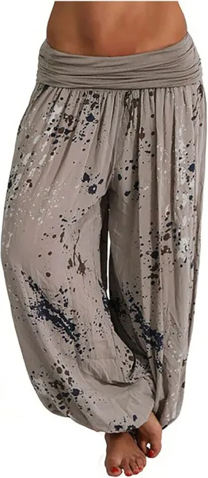 Women's Harem Pants High Waist Yoga Boho Trousers with Pockets Hippie Boho Beach Baggy Summer Baggy Joggers Plus Size