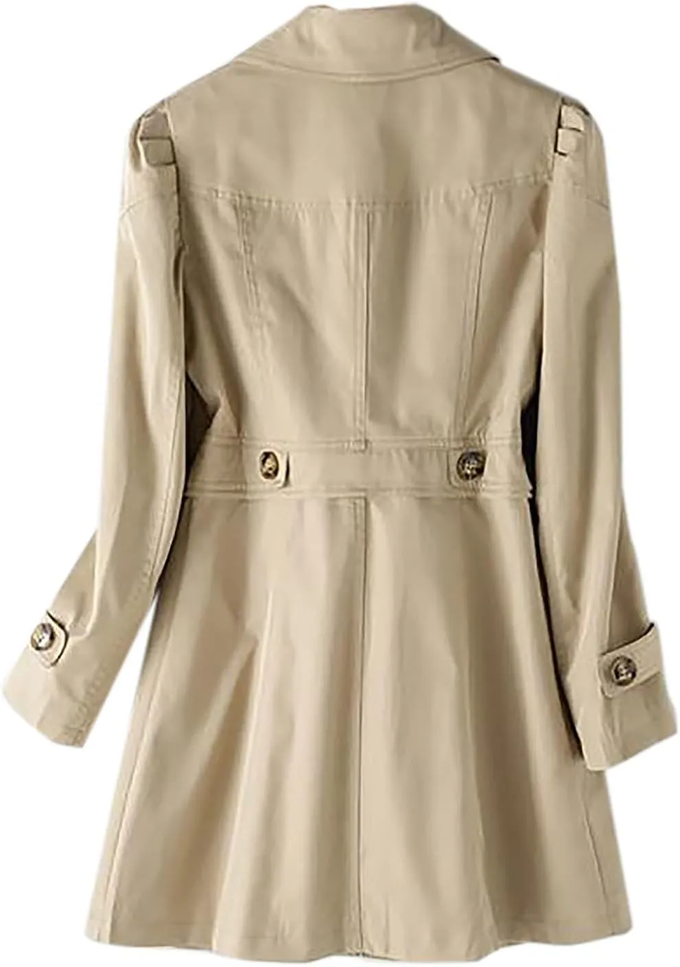 Women's New Slim Fit Women's Korean Version Double Breasted Small Mid Length Trench Coat Cofort Coats