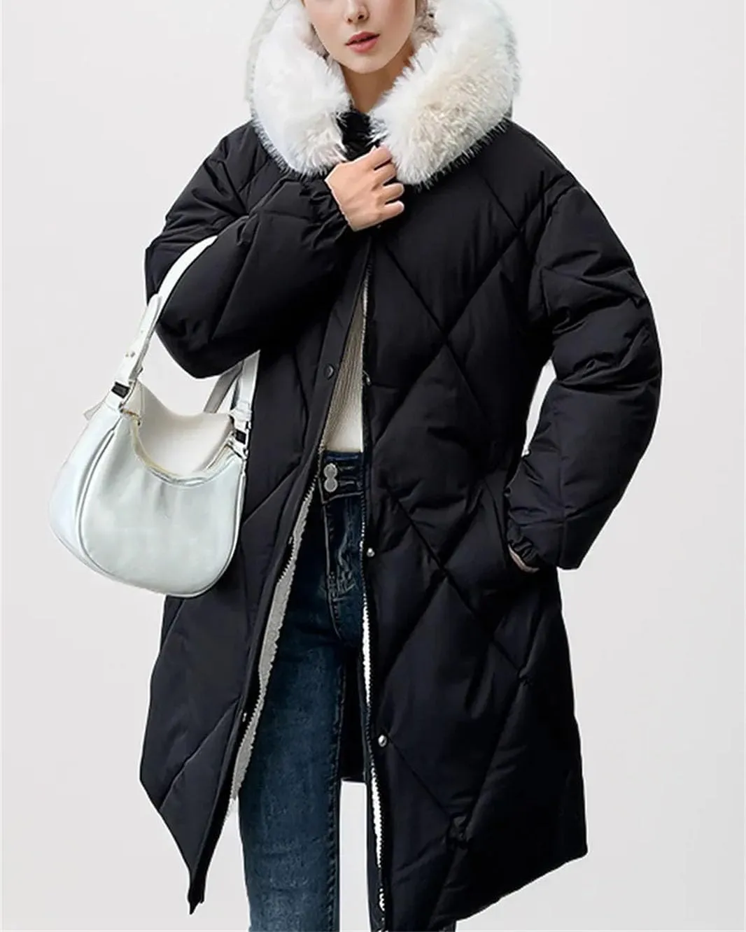 Women's Tie Waist Zipper Button Parka Coat Vintage Hooded Plush Hooded Stripe Cotton-Padded Jacket