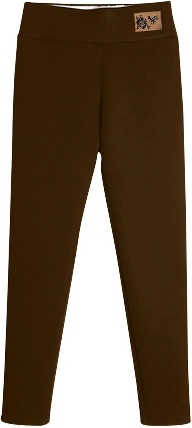 Womens Winter Casual Solid Color Elastic High Waist Home Workout Trousers Pants Ski Thermals