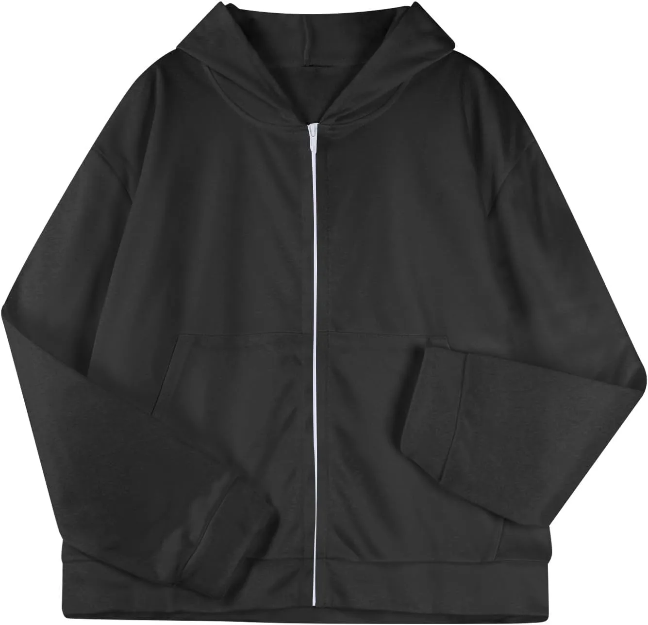 Womens Zip Up Hoodies Oversized Sweatshirts 2024 Fall Winter Fashion Outfits Sweaters Casual Jackets with Pockets