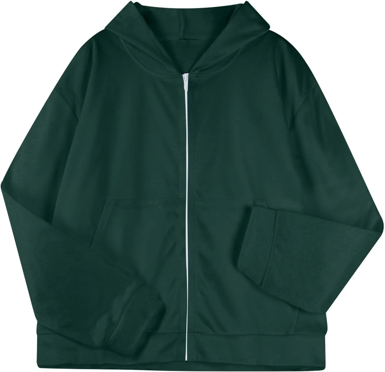 Womens Zip Up Hoodies Oversized Sweatshirts 2024 Fall Winter Fashion Outfits Sweaters Casual Jackets with Pockets