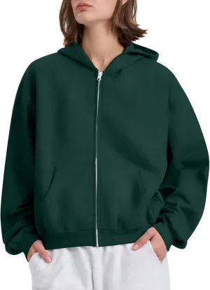 Womens Zip Up Hoodies Oversized Sweatshirts 2024 Fall Winter Fashion Outfits Sweaters Casual Jackets with Pockets