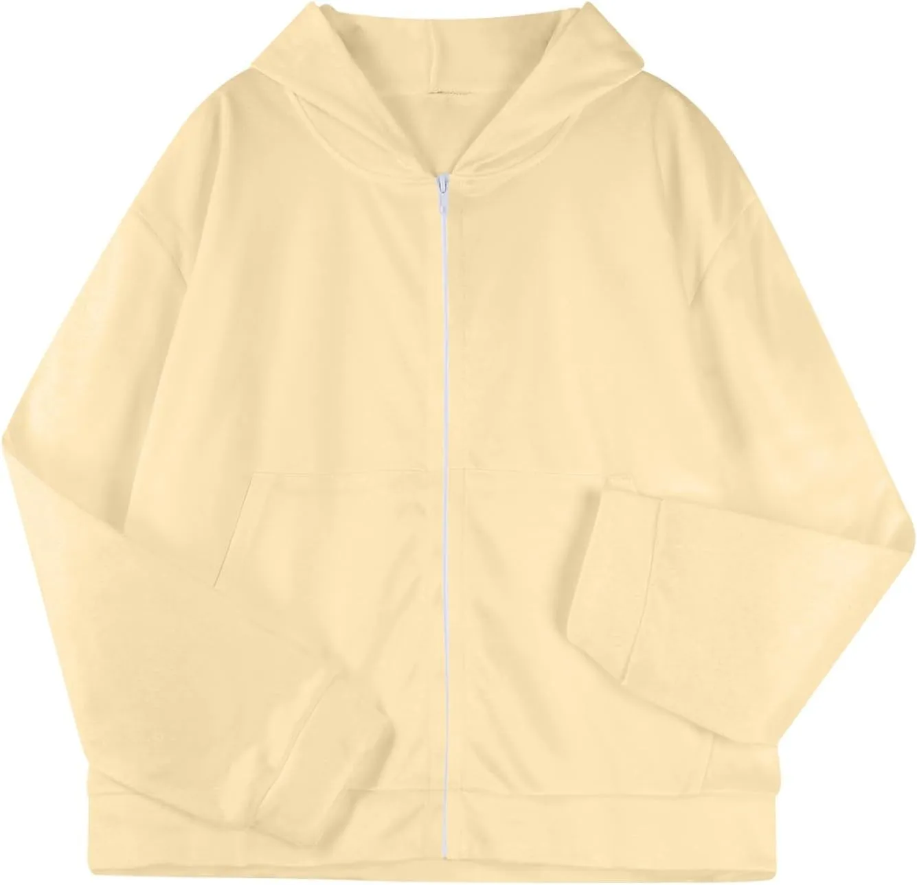 Womens Zip Up Hoodies Oversized Sweatshirts 2024 Fall Winter Fashion Outfits Sweaters Casual Jackets with Pockets