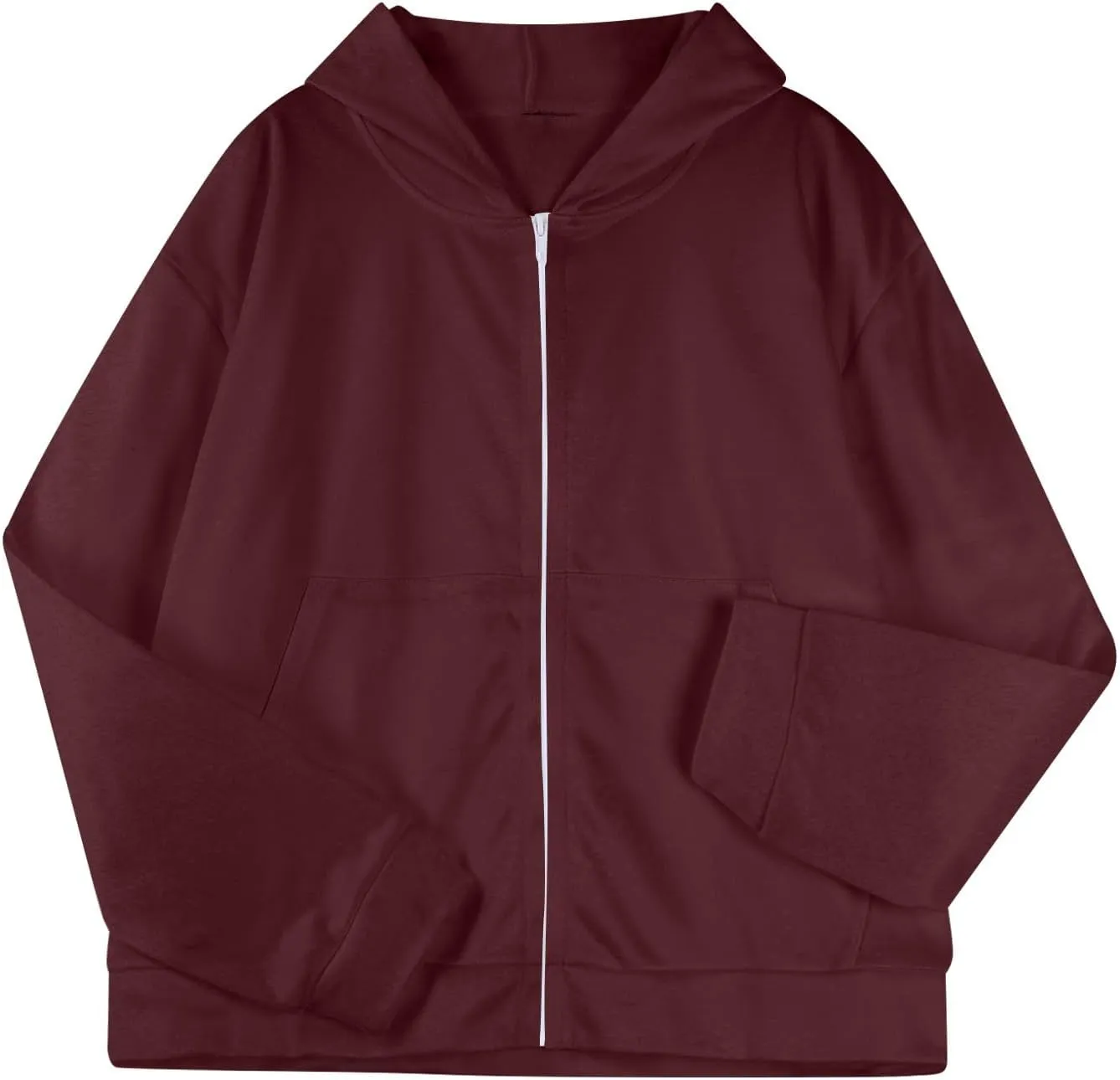 Womens Zip Up Hoodies Oversized Sweatshirts 2024 Fall Winter Fashion Outfits Sweaters Casual Jackets with Pockets